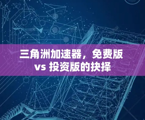 三角洲加速器，免费版 vs 投资版的抉择