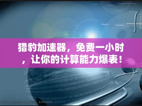 猎豹加速器，免费一小时，让你的计算能力爆表！