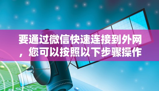 要通过微信快速连接到外网，您可以按照以下步骤操作