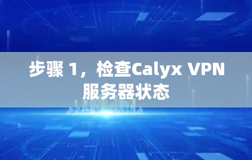 步骤 1，检查Calyx VPN服务器状态