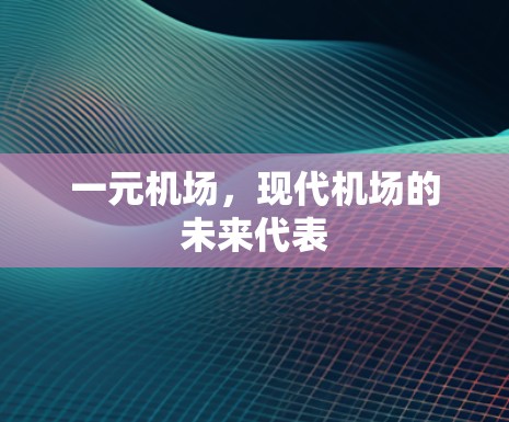 一元机场，现代机场的未来代表