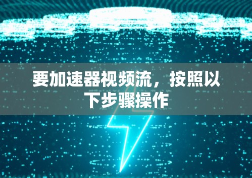 要加速器视频流，按照以下步骤操作