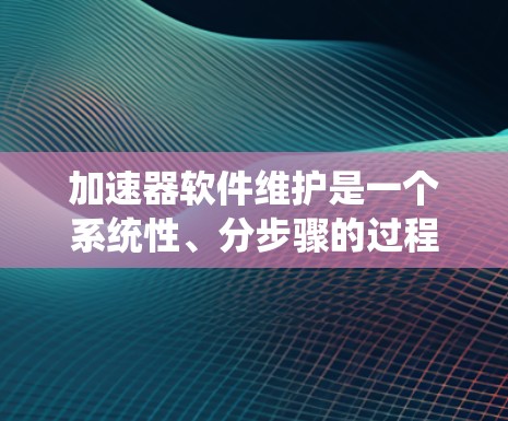 加速器软件维护是一个系统性、分步骤的过程，旨在确保软件在运行时保持最佳性能。以下是对该过程的详细总结