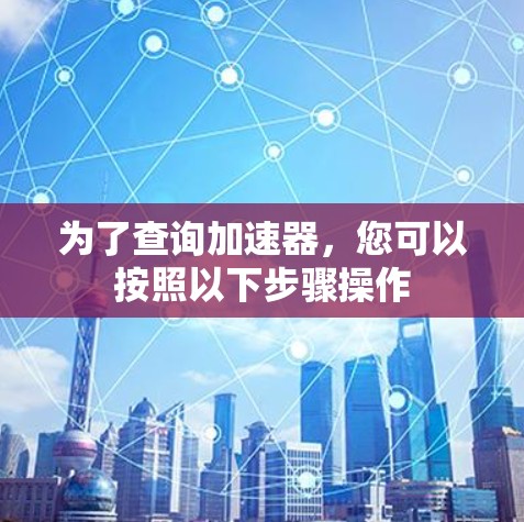 为了查询加速器，您可以按照以下步骤操作