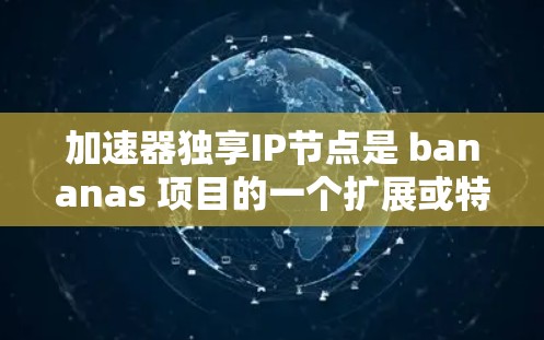 加速器独享IP节点是 bananas 项目的一个扩展或特定版本,主要用于在网络测试和优化方面提供更高效和便捷的服务。以下是关于加速器独享IP节点的详细说明 加速器独享IP节点是 bananas 项目的一个扩展或特定版本,主要用于在网络测试和优化方面提供更高效和便捷的服务。以下是关于加速器独享IP节点的详细说明