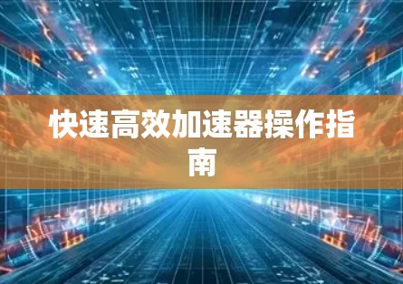快速高效加速器操作指南 快速高效加速器操作指南