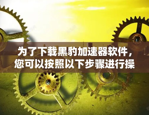为了下载黑豹加速器软件，您可以按照以下步骤进行操作