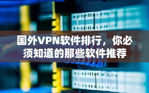 国外VPN软件排行，你必须知道的那些软件推荐