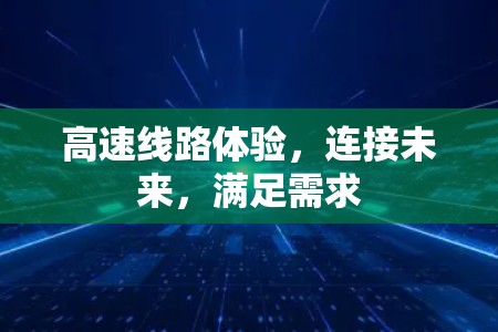 高速线路体验，连接未来，满足需求